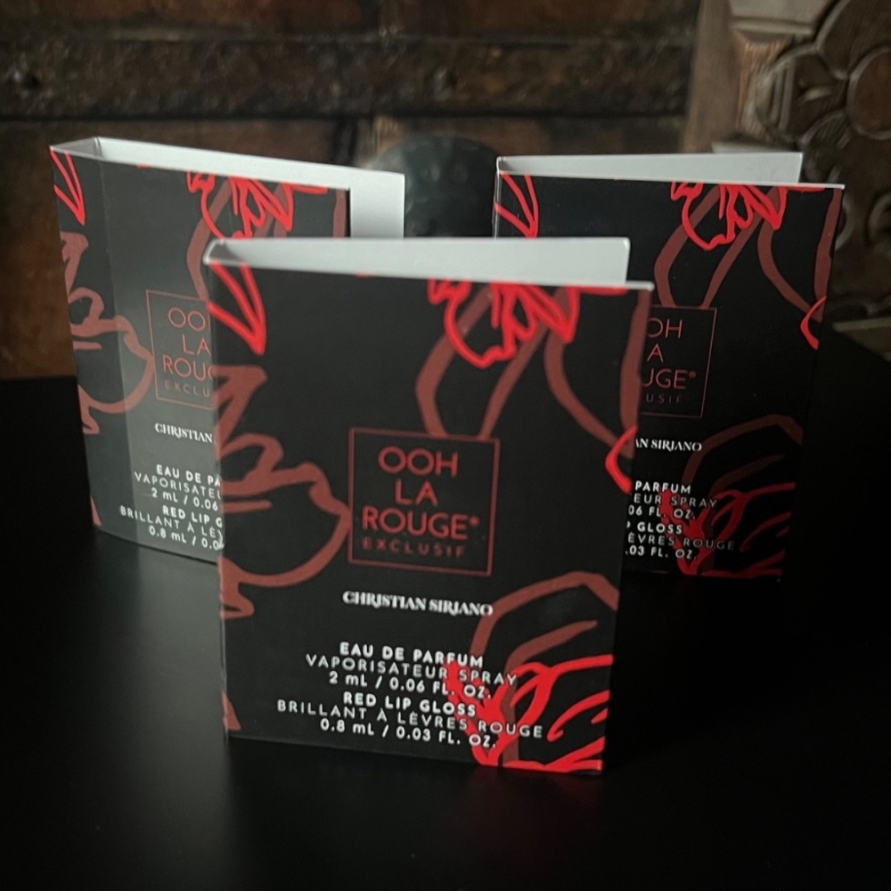 NEW CHRISTIAN SIRIANO OOH LA ROUGE EXCLUSIF EDP SAMPLES 2 ML + LIPSTICK~QTY 3